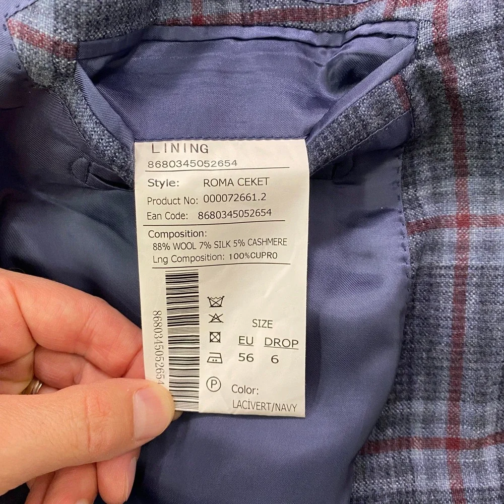 Sarar Sartoria Sport Coat US46 / 56EU Wool Silk Cashmere Ermenegildo Zegna Plaid